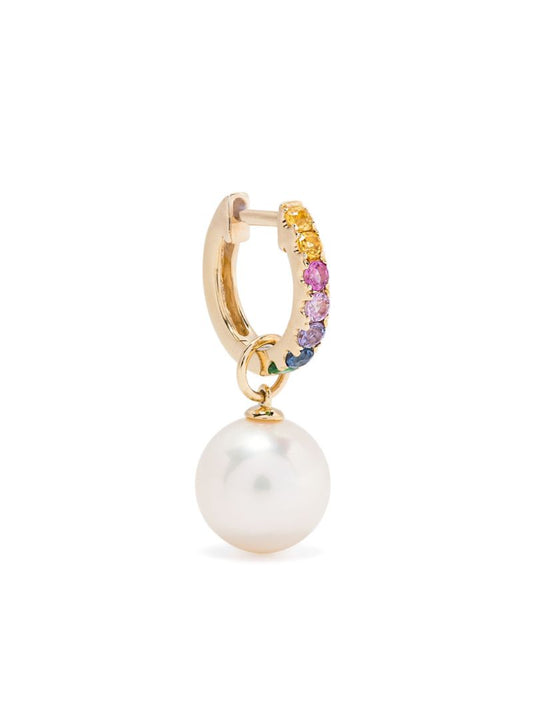 14k Yellow Gold Sapphire and Pearl Earring