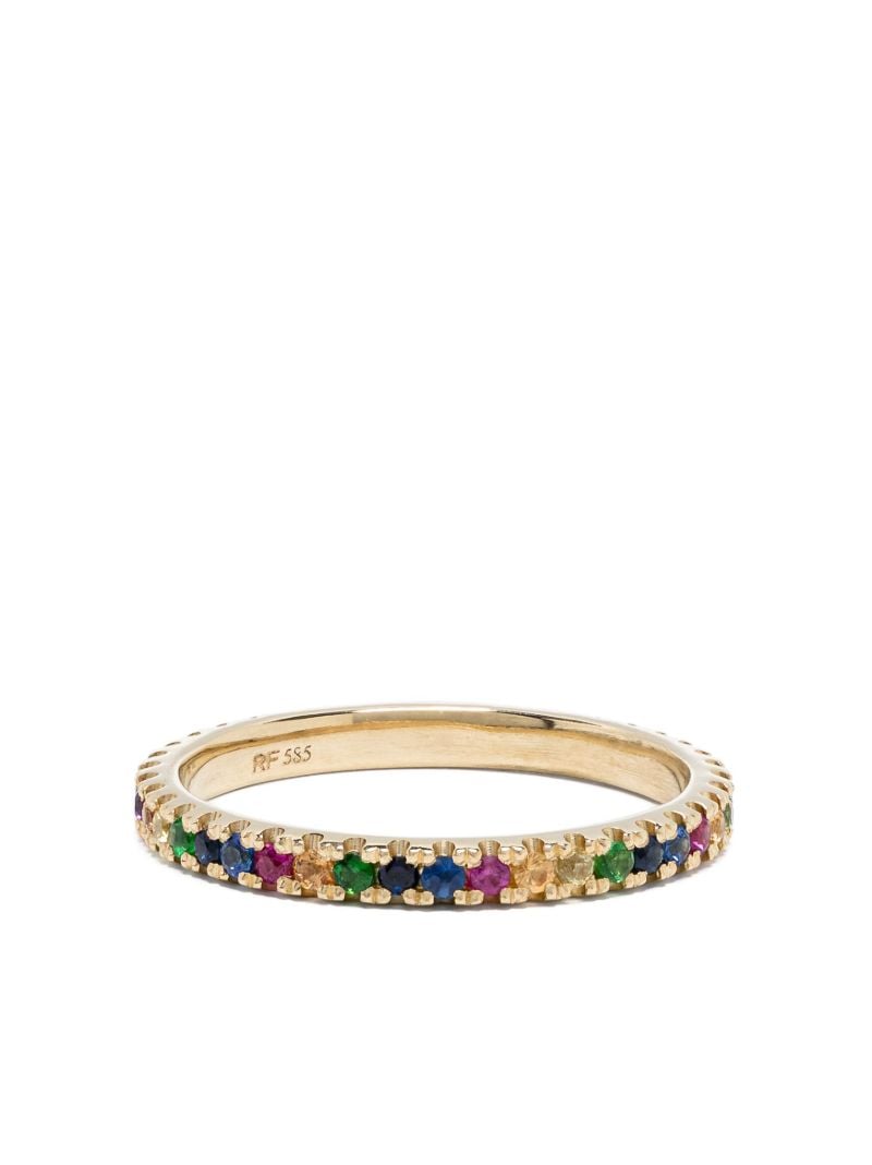 14k Yellow Gold Sapphire Eternity Ring