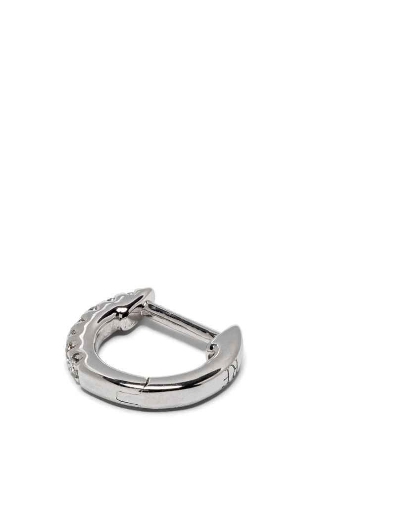 14k White Gold Teeny-weenie Huggie Diamond Hoop Earrings