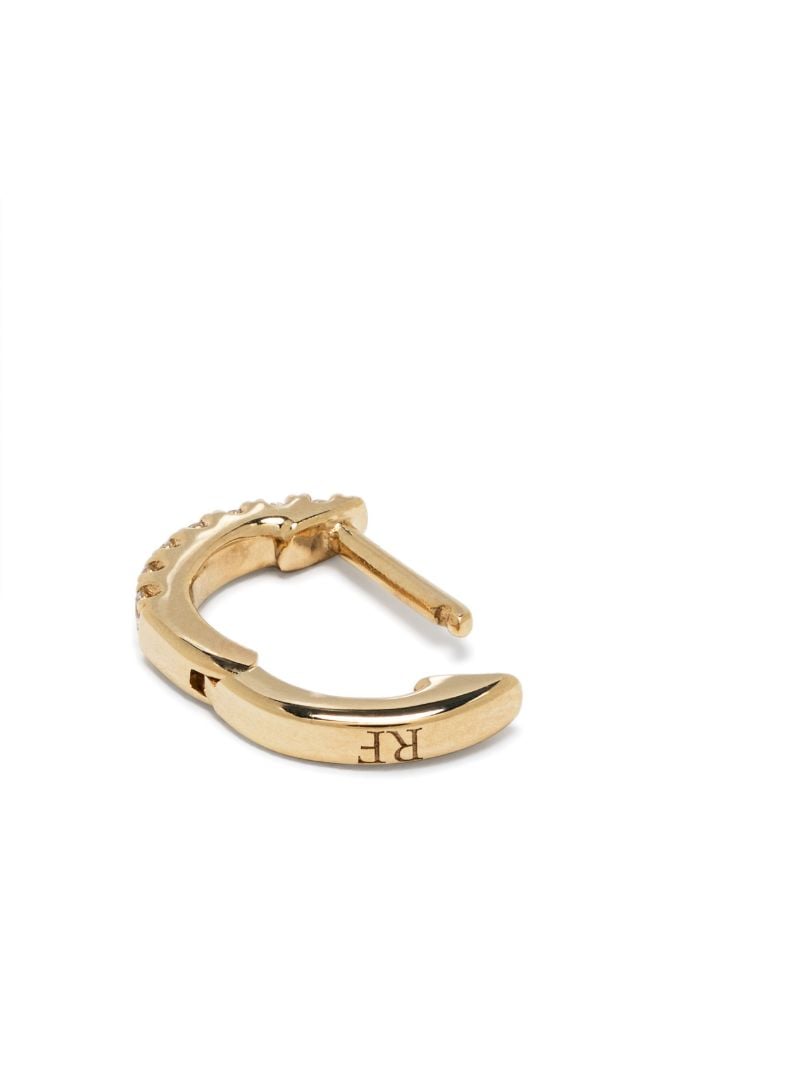 14k Yellow Gold Teeny-weenie Huggie Diamond Hoop Earring