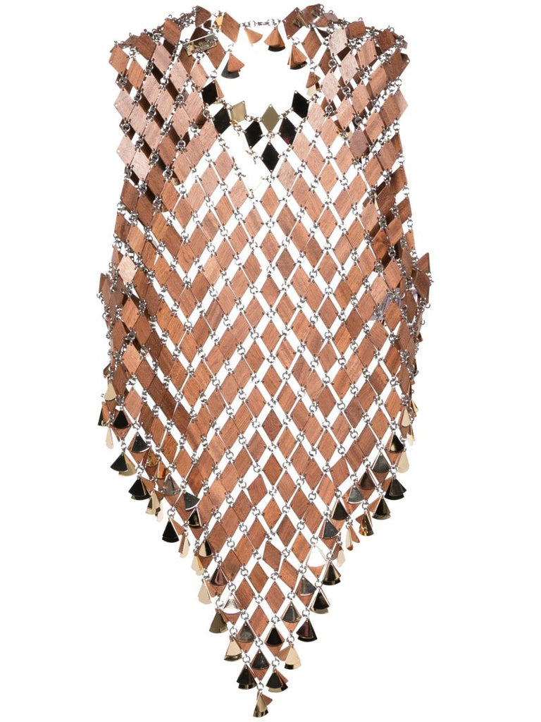 Brown Linked-lozenge Wood Top
