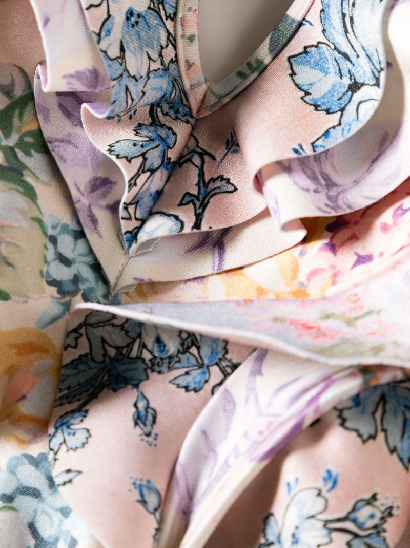 Multicolour Floral Ruffled Swimsuit