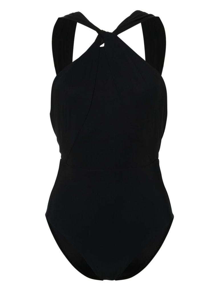 Black Ottie Draped Swimsuit