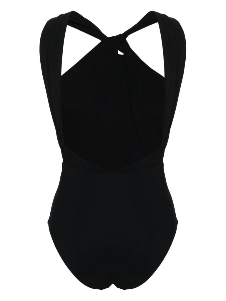 Black Ottie Draped Swimsuit