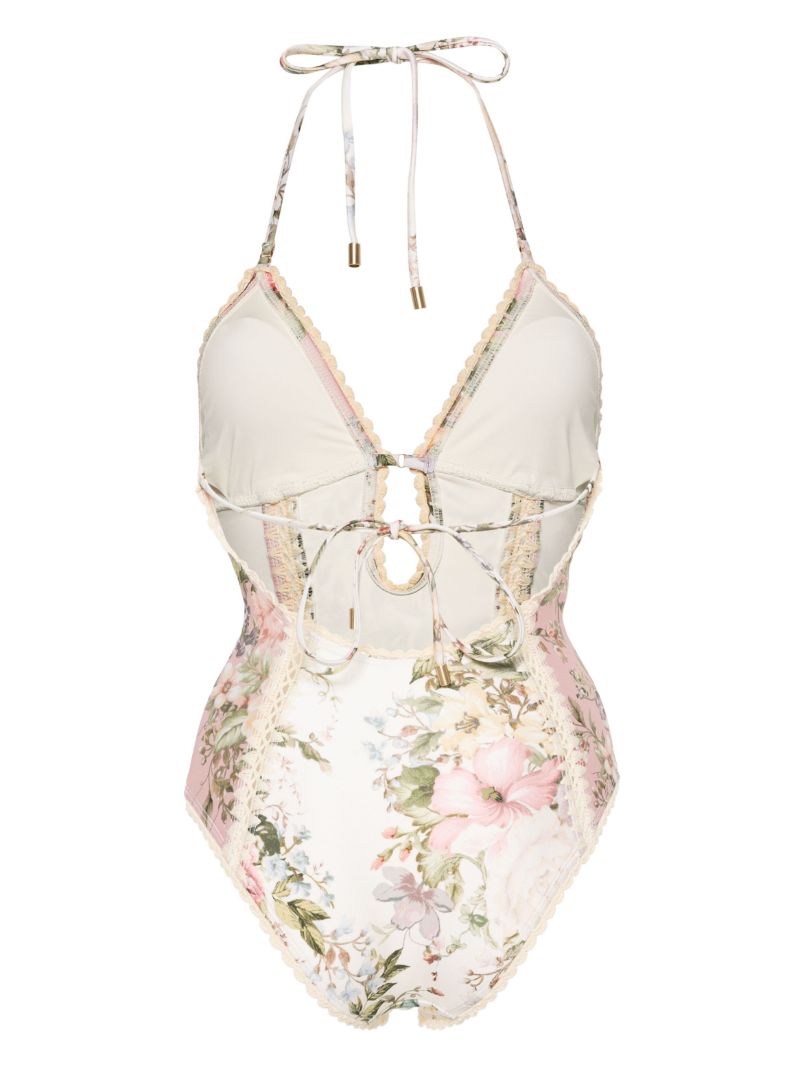 Pink Waverly Keyhole Crochet Swimsuit