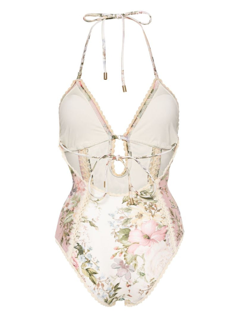 Pink Waverly Keyhole Crochet Swimsuit