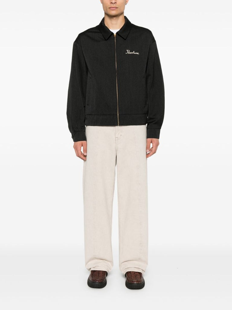 Black Cotton Bomber Jacket