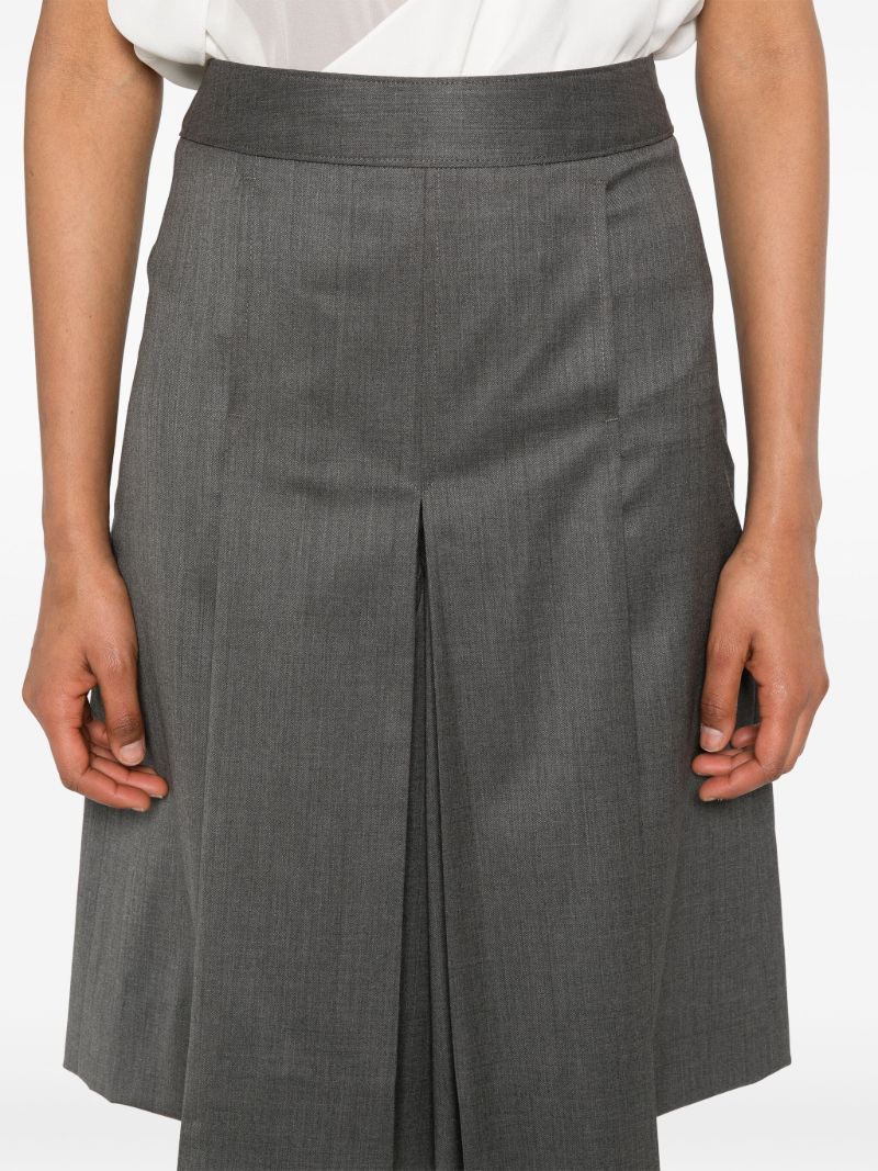 Grey Wide-leg Layered Shorts