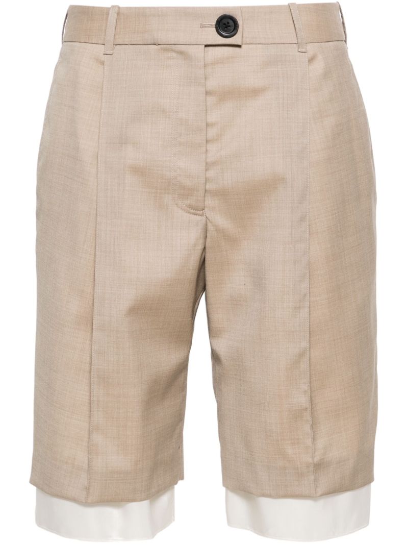 Neutral Knee-lenght Tailored Shorts