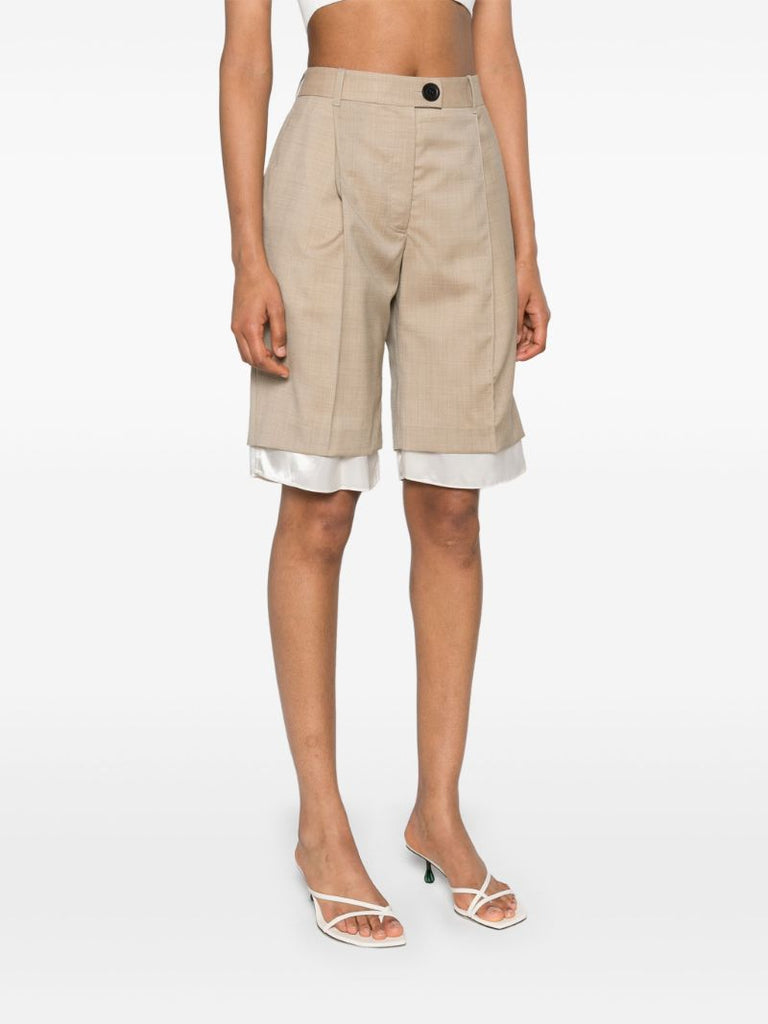 Neutral Knee-lenght Tailored Shorts
