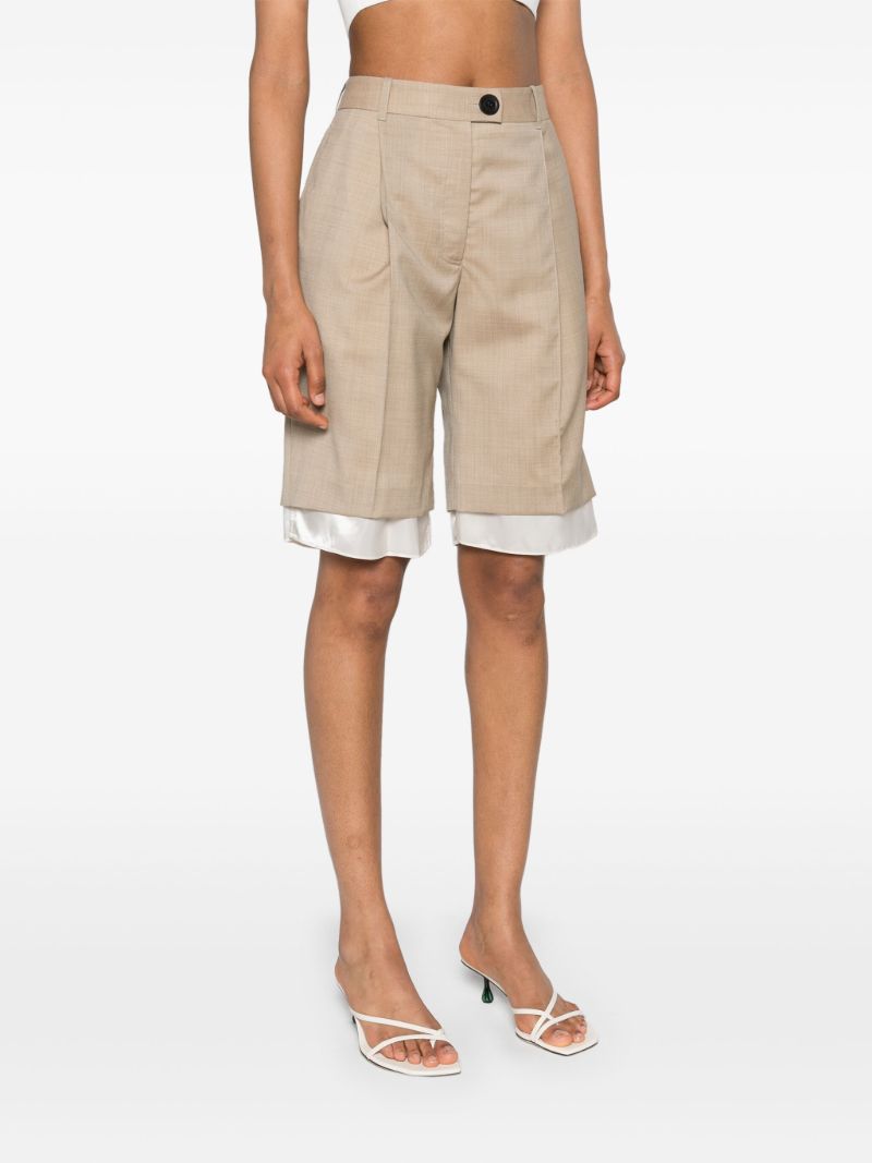 Neutral Knee-lenght Tailored Shorts