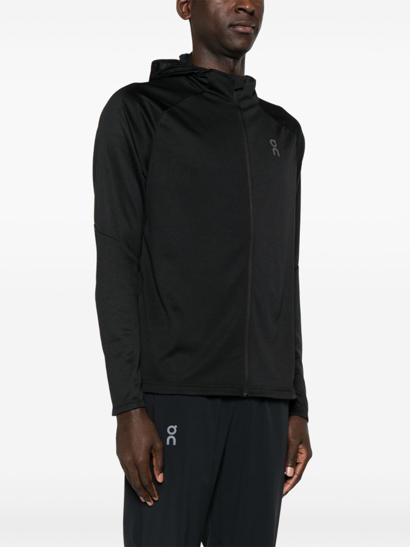 Black Climate Zip-up Running Hoodie