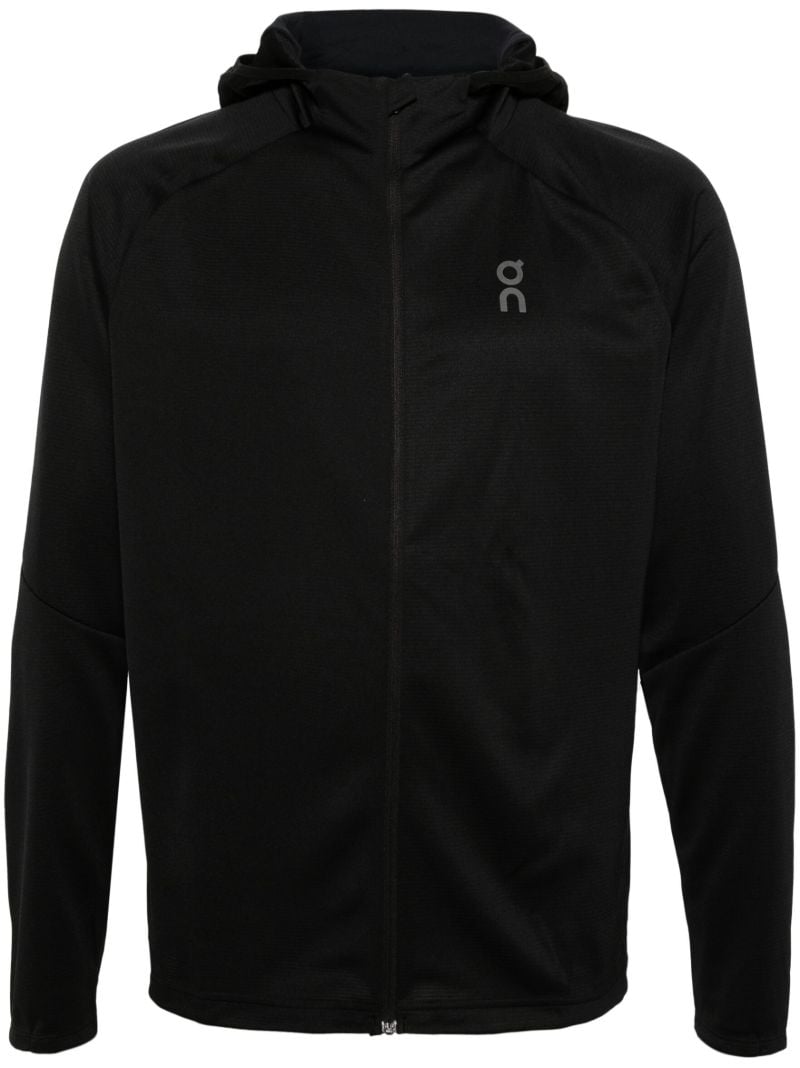 Black Climate Zip-up Running Hoodie