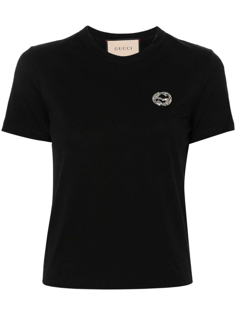 Black Crystal Interlocking G T-shirt