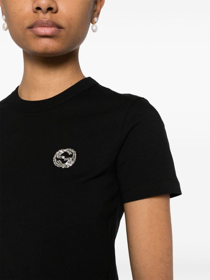 Black Crystal Interlocking G T-shirt