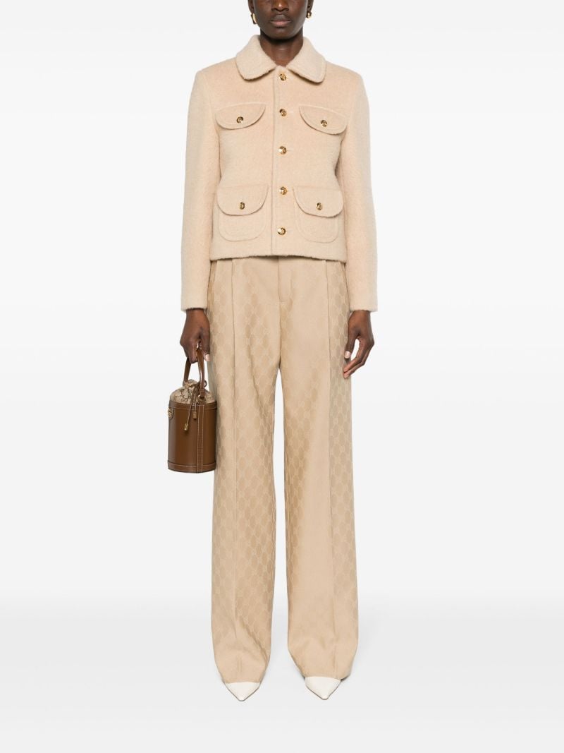 Brown Gg Wool Tailored Trousers
