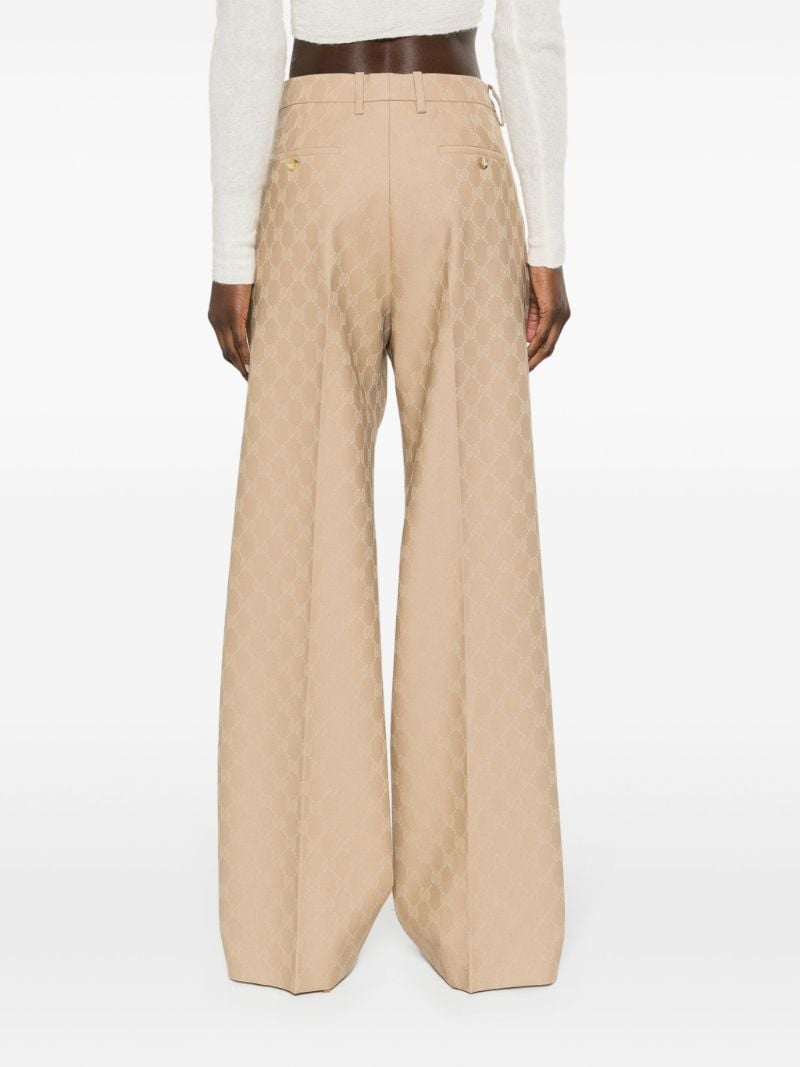 Brown Gg Wool Tailored Trousers