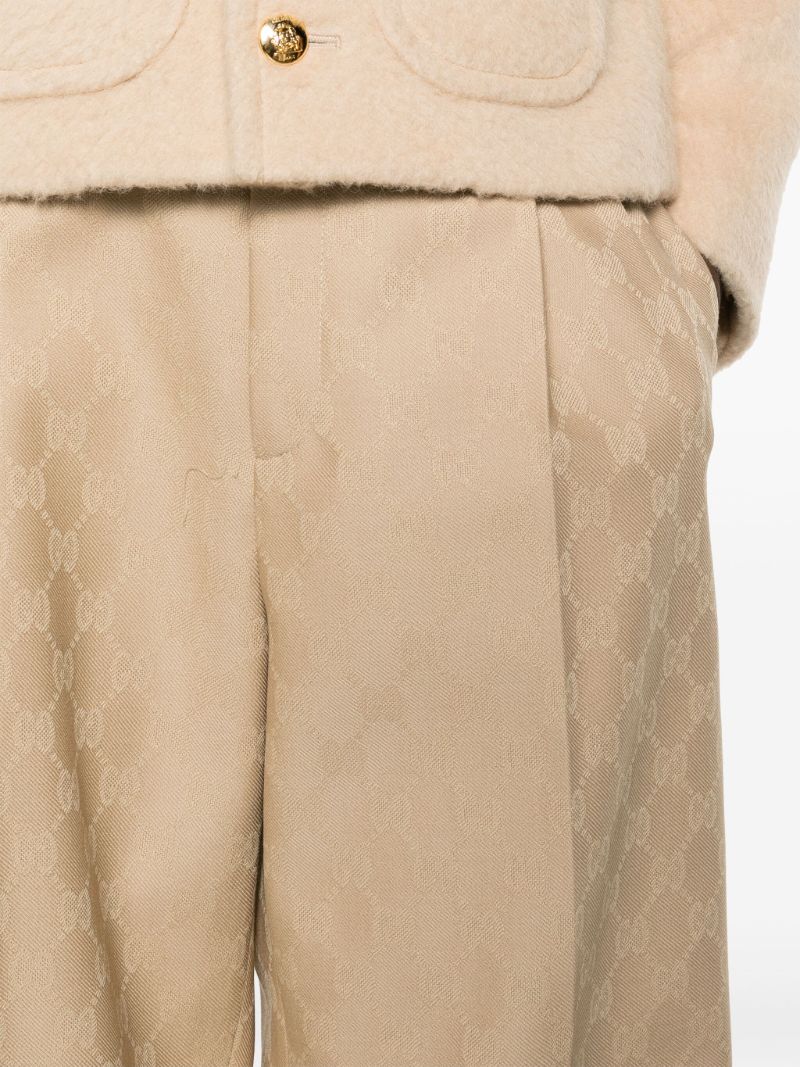 Brown Gg Wool Tailored Trousers