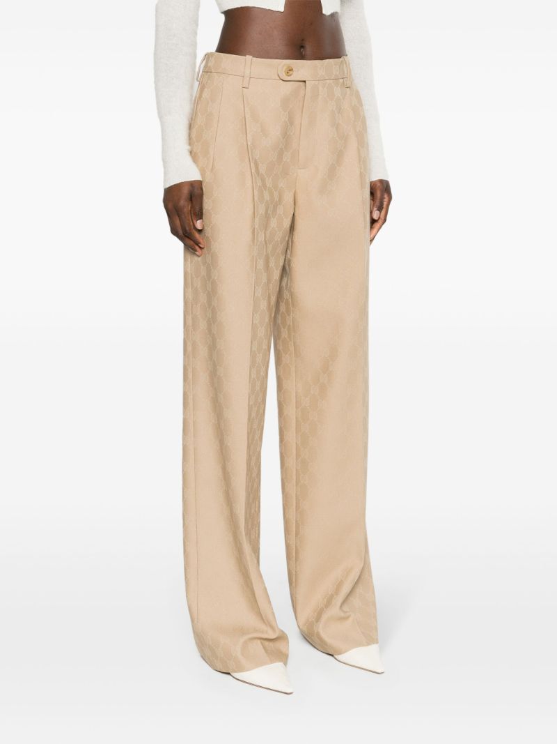 Brown Gg Wool Tailored Trousers