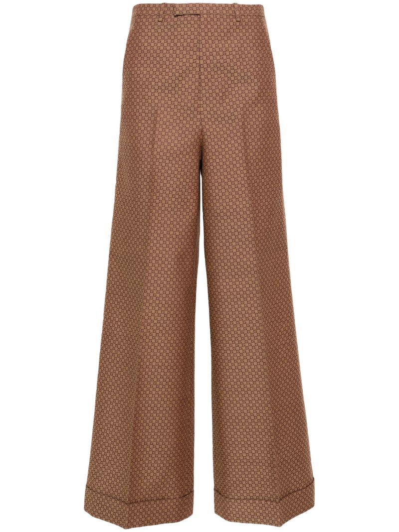 Brown Square G Tailored Trousers