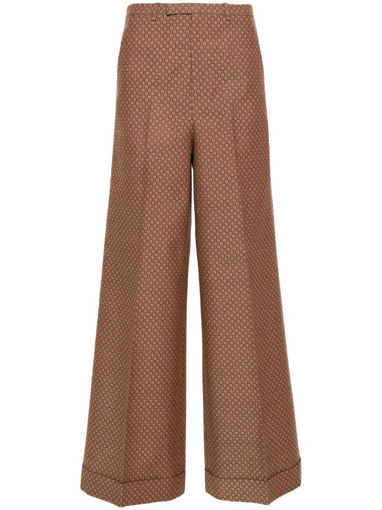 Brown Square G Tailored Trousers