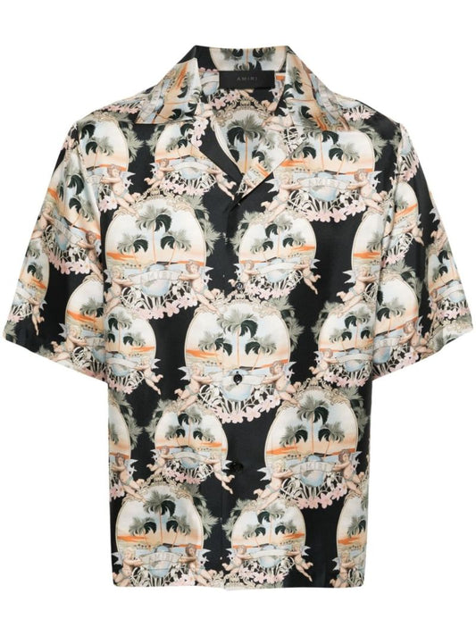 Black Palm Graphic-print Shirt
