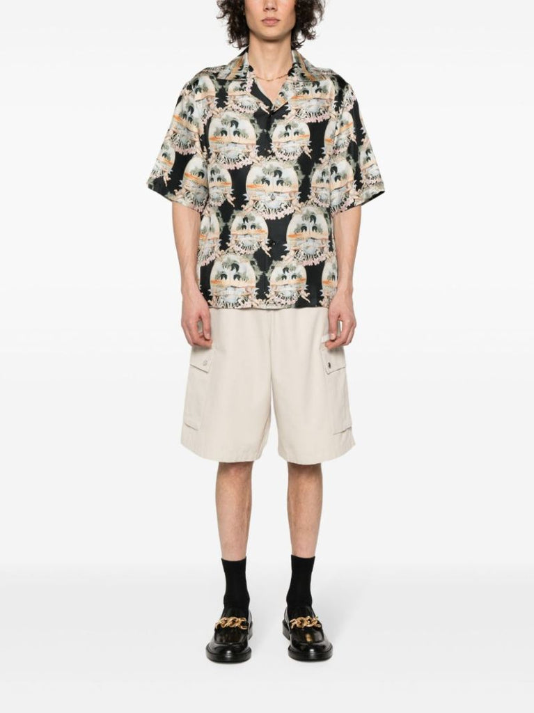 Black Palm Graphic-print Shirt