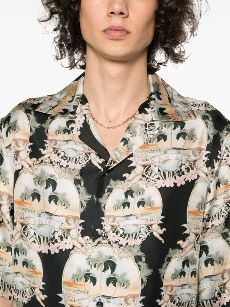 Black Palm Graphic-print Shirt
