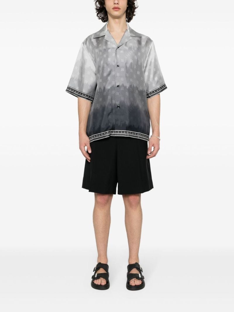 Grey Ma-print Silk Shirt
