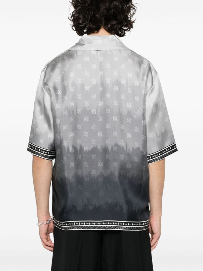 Grey Ma-print Silk Shirt