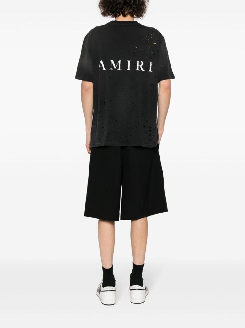 Black Ma-print Distressed T-shirt