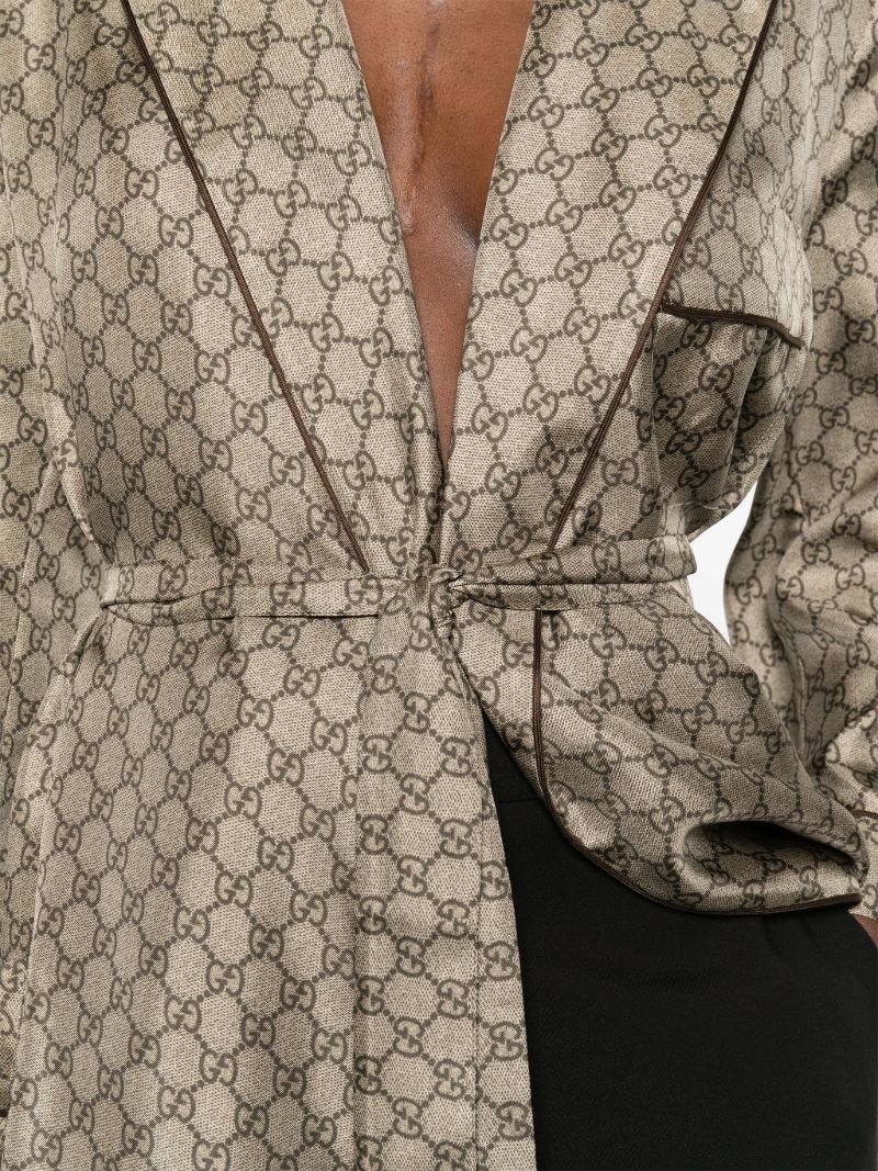 Neutral Gg Supreme Silk Shirt