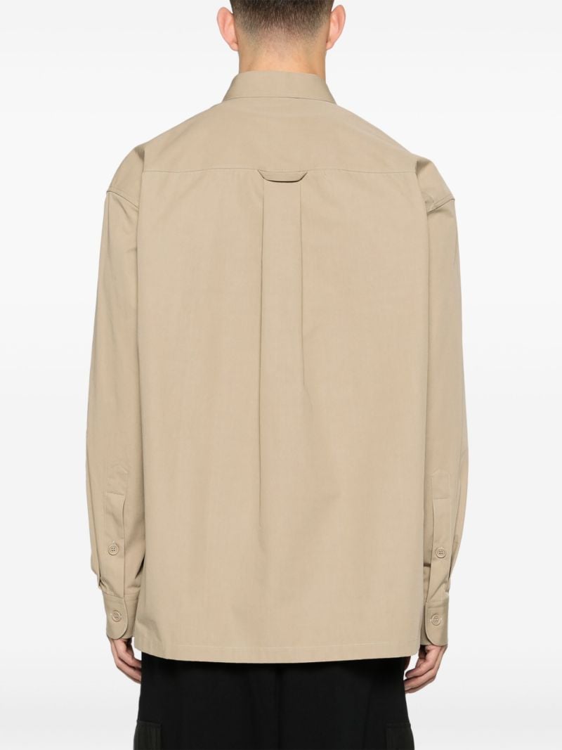 Neutral Logo-embroidered Cotton Shirt
