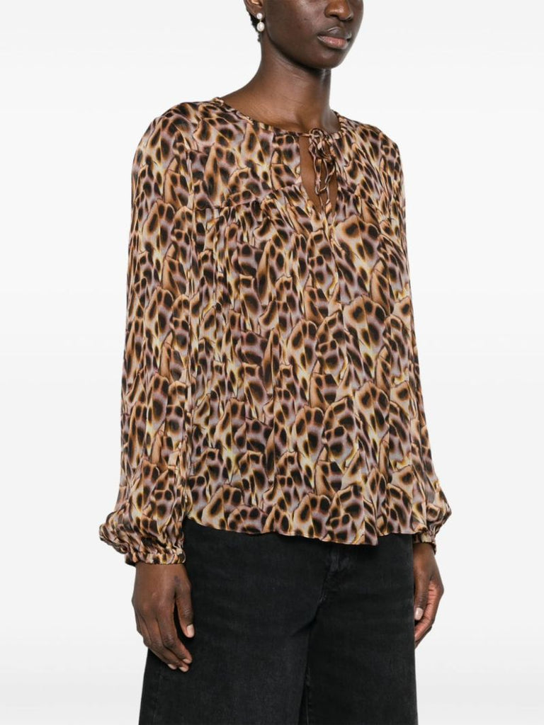 Brown Daytonea Leopard-print Blouse