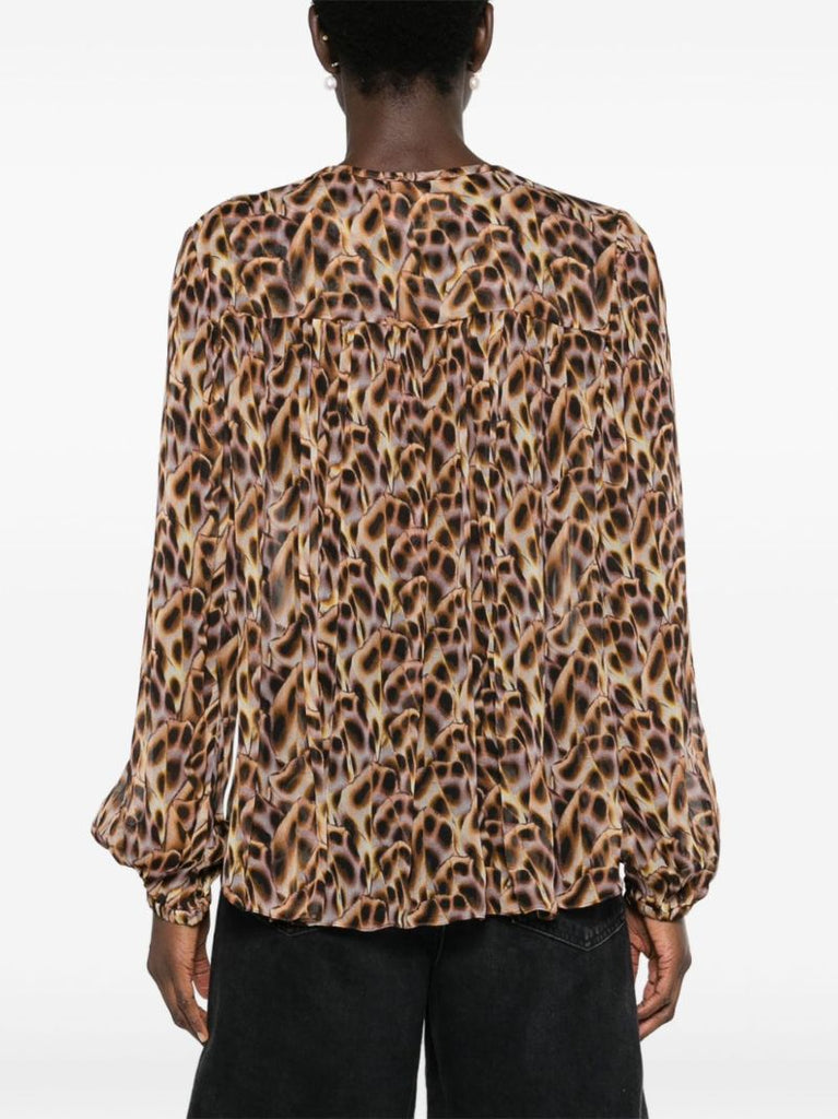 Brown Daytonea Leopard-print Blouse