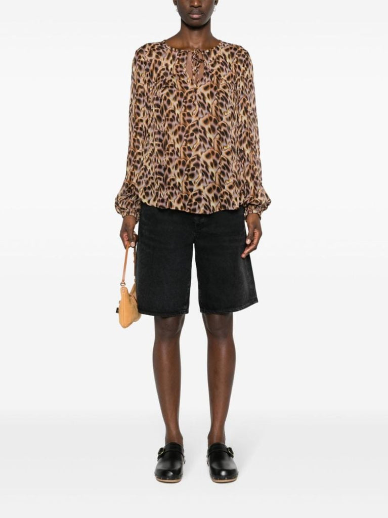 Brown Daytonea Leopard-print Blouse