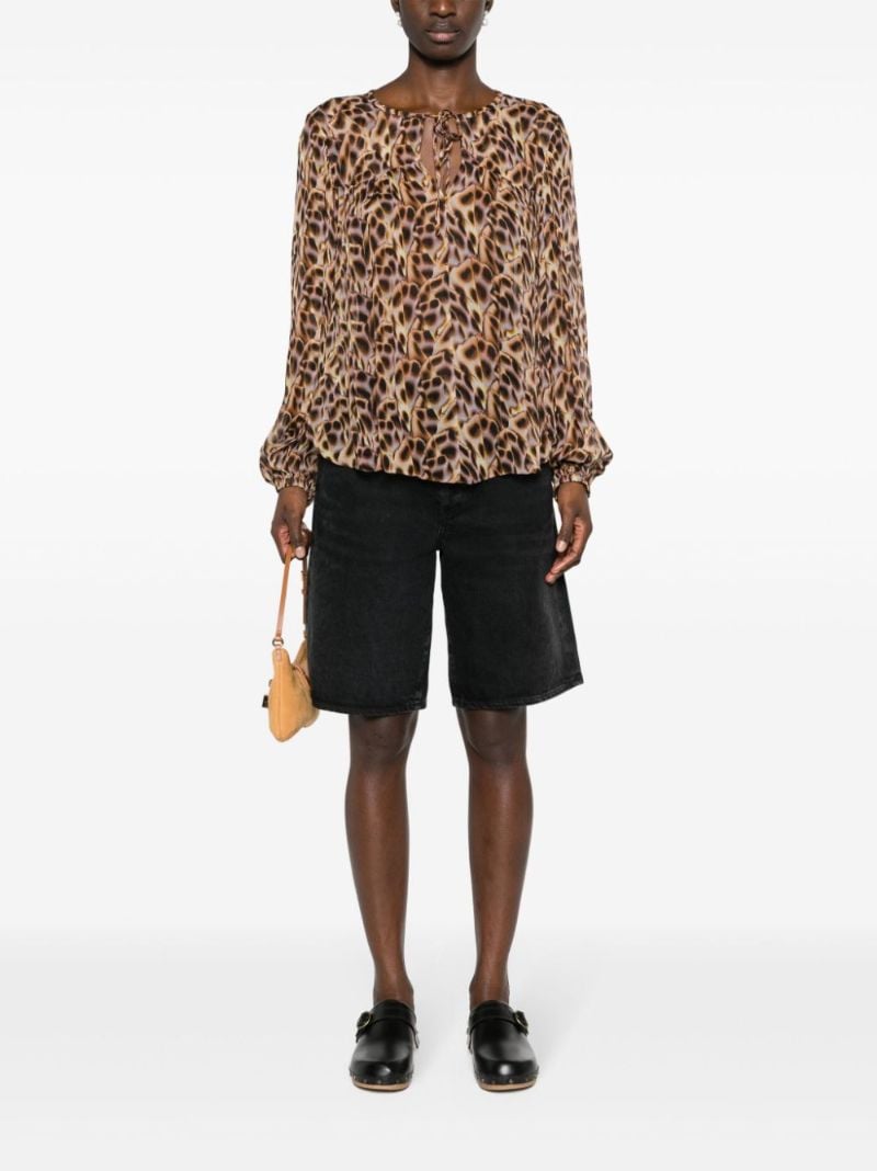 Brown Daytonea Leopard-print Blouse