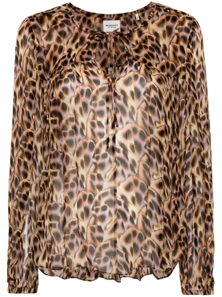 Brown Daytonea Leopard-print Blouse