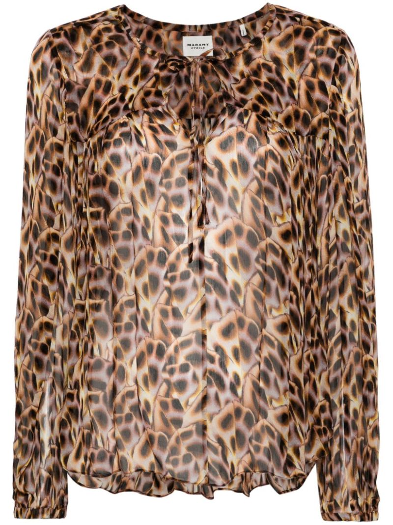 Brown Daytonea Leopard-print Blouse