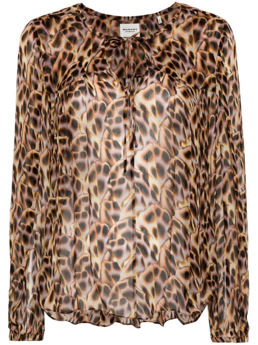 Brown Daytonea Leopard-print Blouse