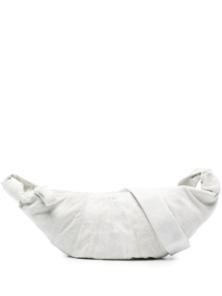 White Medium Croissant Shoulder Bag