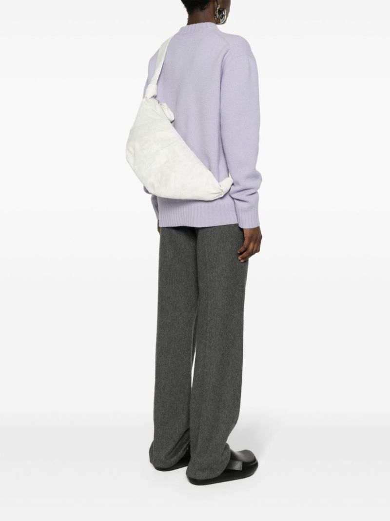 White Medium Croissant Shoulder Bag