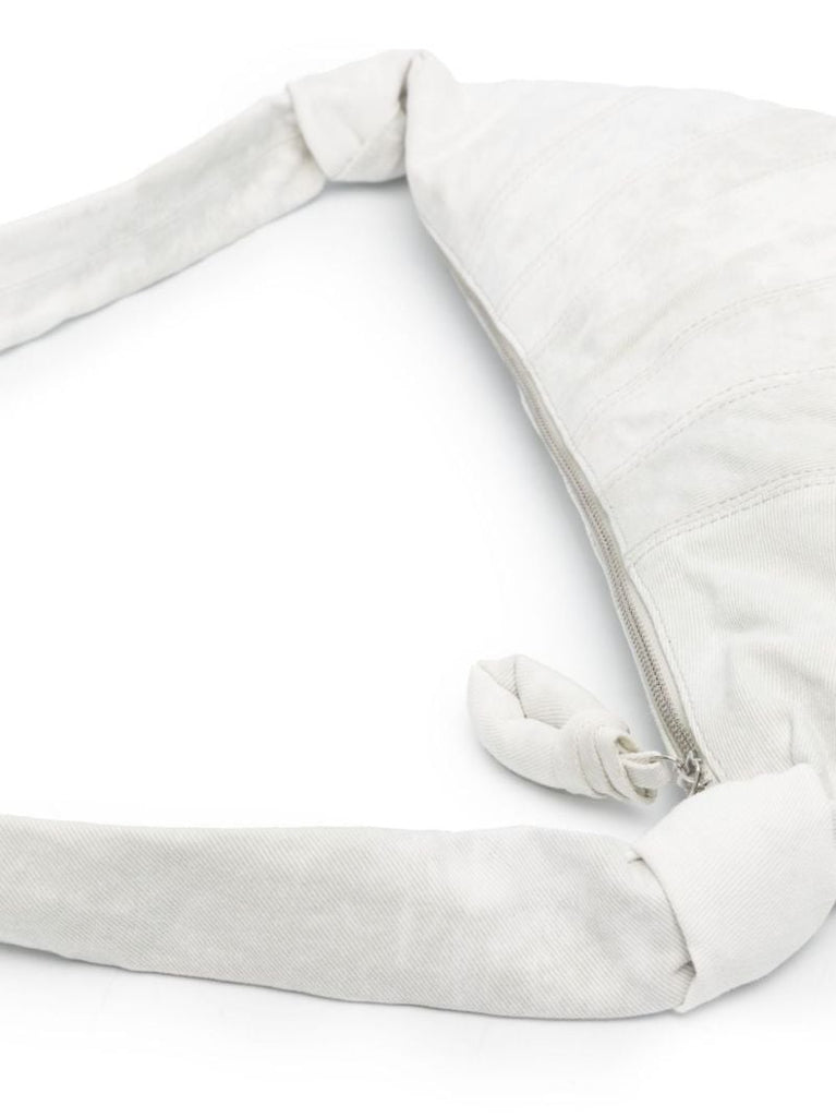White Medium Croissant Shoulder Bag