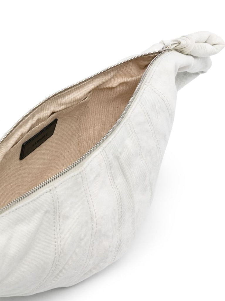 White Medium Croissant Shoulder Bag