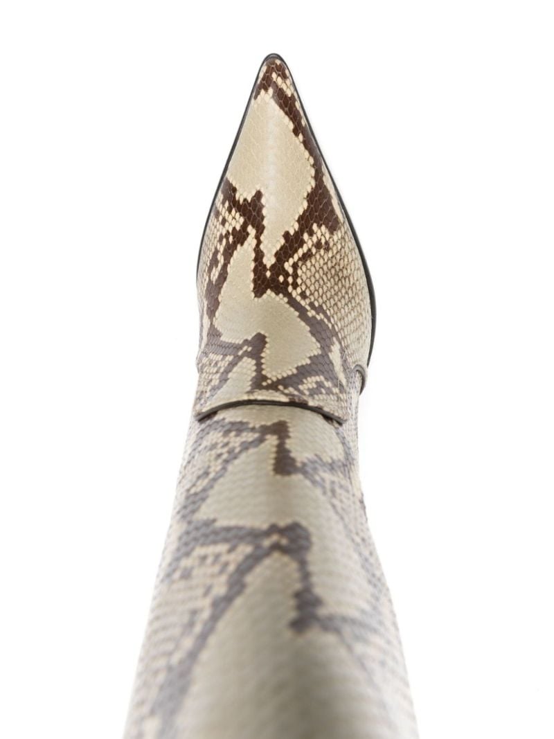 Neutral Ashley 95 Snakeskin-effect Boots