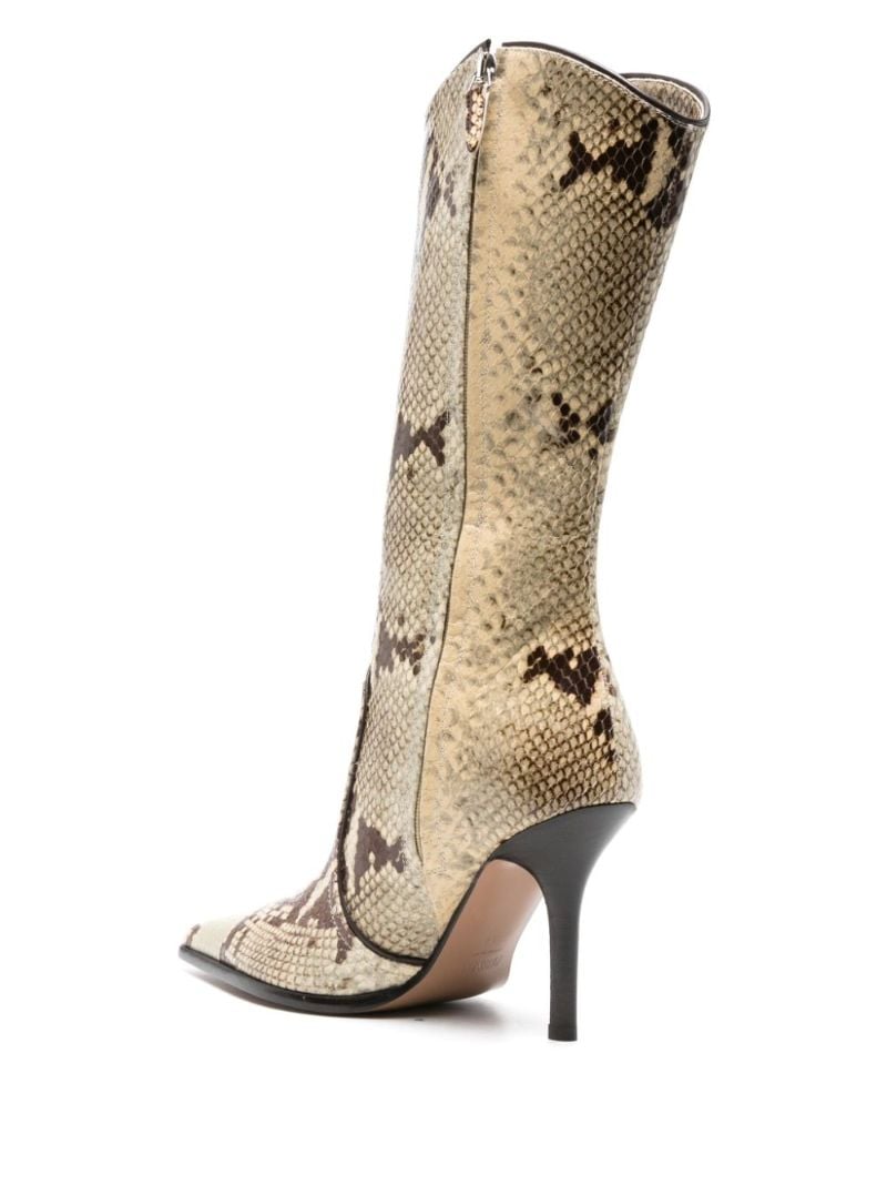 Neutral Ashley 95 Snakeskin-effect Boots