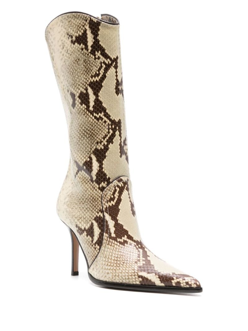 Neutral Ashley 95 Snakeskin-effect Boots