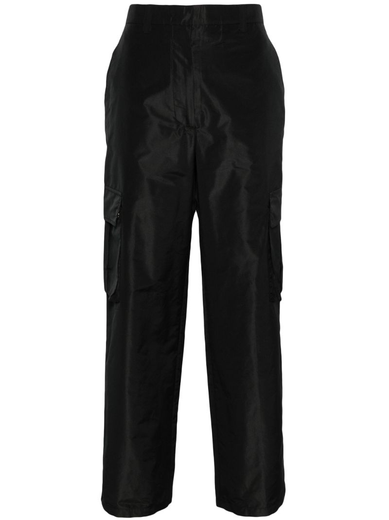 Black Satin Cargo Pants