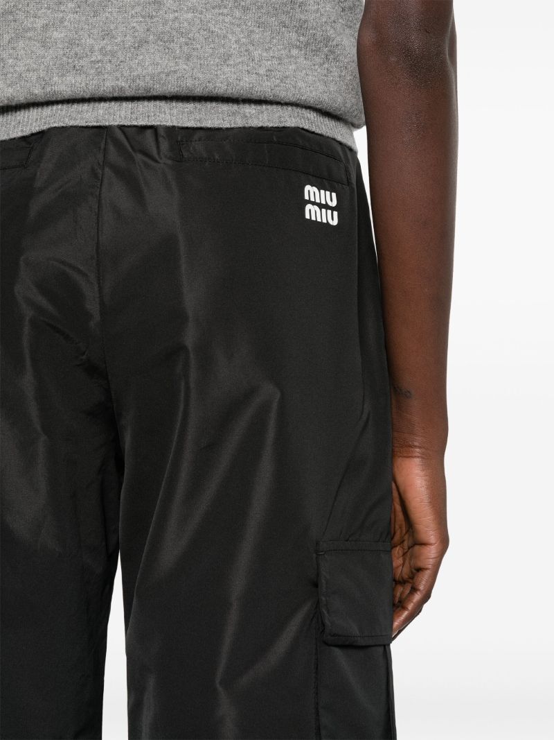 Black Satin Cargo Pants