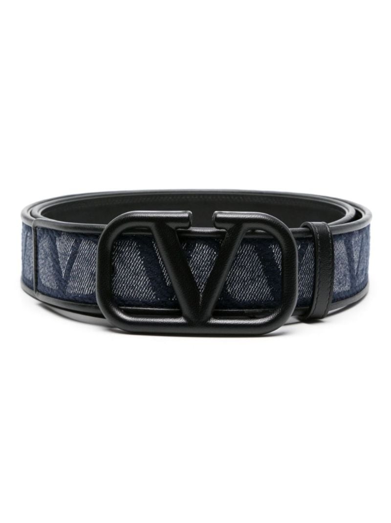 Black Toile Iconographe-jacquard Reversible Belt